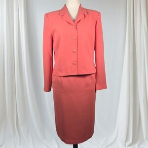 VTG Pendleton Women's Size 10 Orange Skirt Suit Retro Made‎ in USA Secretary